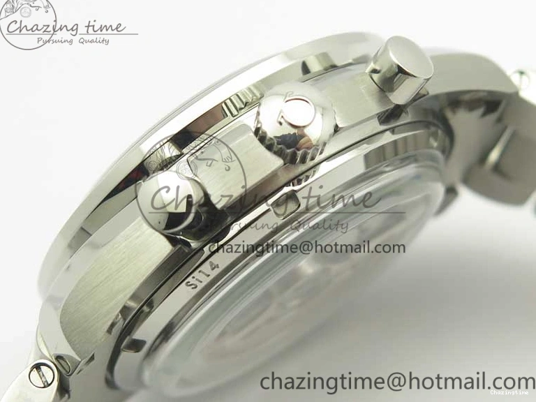 0203 UrbanChic Speedmaster Moonwatch OMF 1:1 Best Edition White Dial Black Hand on SS Bracelet A 8045